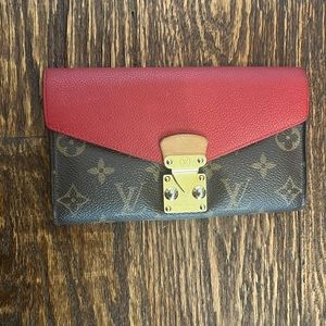 LV Cerise Pallas Long leather wallet Monogram canvas